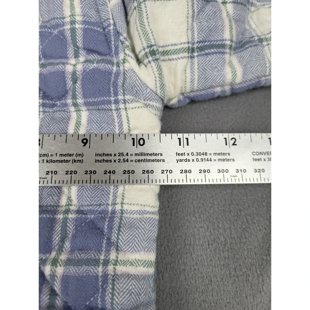 Oshkosh Bgosh Flannel Shirt Kids 18 Mo Blue Gingham Plaid Quilted Midweight Warm